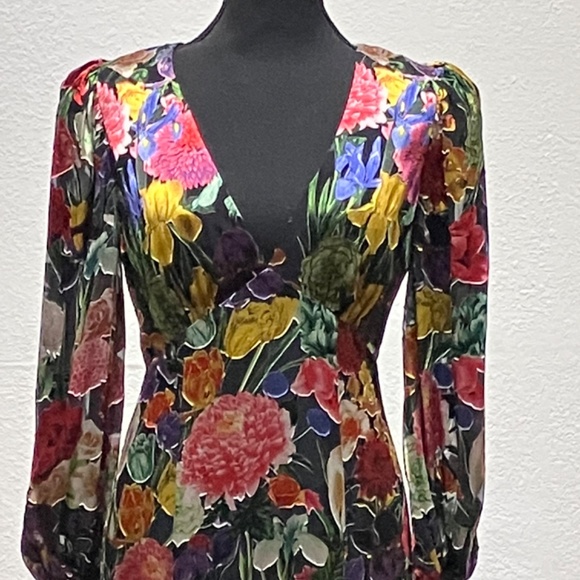 Alice & Olivia Tula Floral-print Devoré-Satin multi-color Tula burnout maxi - Picture 3 of 12